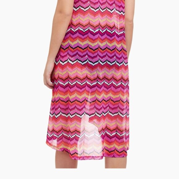 NWT PROFILE BY GOTTEX PALM SPRINGS HIGH LOW MESH BEACH DRESS COVER UP - Picture 7 of 7
